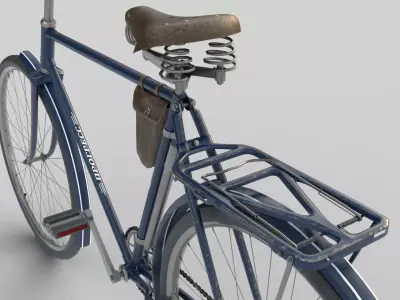 Vintage ZIS bicycle Low-poly 3D model