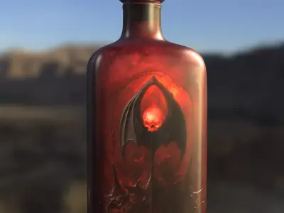 Demonic Potion Bottle Low-poly 3D model
