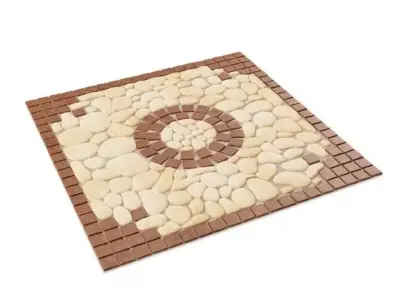 Tile Stone Ornament 3D model