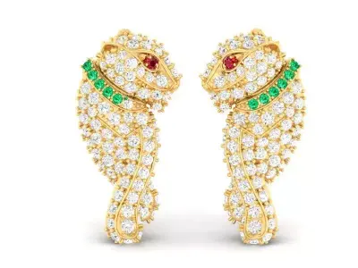 Asian Dragon Luxury Pave Stone Earrings  2021 3D print model