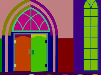 Medieval Door  Low-poly 3D model