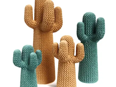 Cactuses decoration art Low-poly 3D model