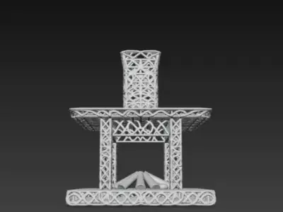 3D Christmas Fireplace Model 3D print model