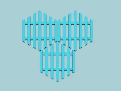 Hexagonal Wall Panel A28 Stripes - Interior Design Decoration 3D print model