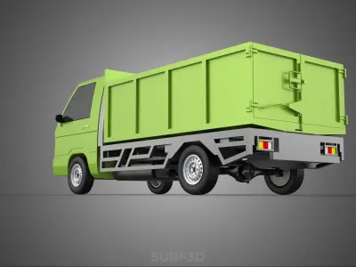 DELICA L300 GARBAGE RUBBISH TRASH WASTE CONTAINER DUMP TRUCK CAR 3D model
