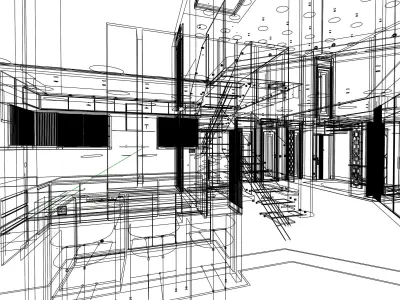 Loft Apartment Interior Design Low-poly 3D model