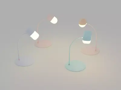 A set of four lamps 3D model