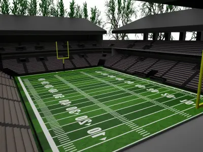 American football stadium Low-poly 3D model 13