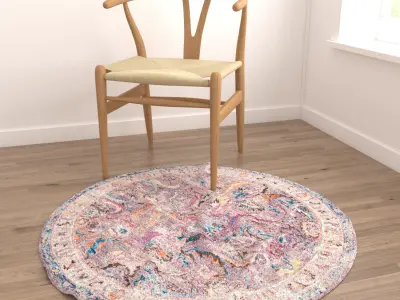 Round Rug Set 48 3D model