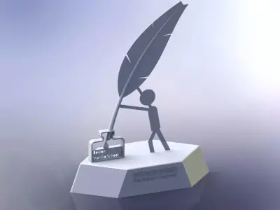 Italics2012 person holding quill Free 3D model