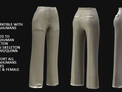 Pants 62 - All MH Bodies - UE5 Skeletons - Rigged Low-poly 3D model