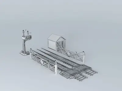 Eco Rail Track Crossings Old Steam Days Free 3D model