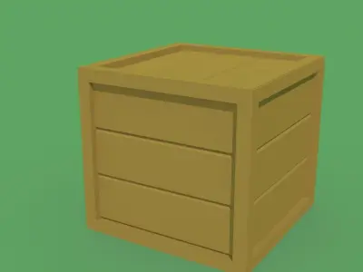 Closed Wooden BOX Free low-poly 3D model