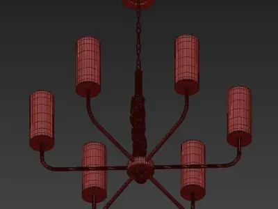 Gold Chandelier 3D model