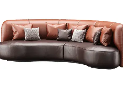 Annabel leather round sofa LS08  3D model