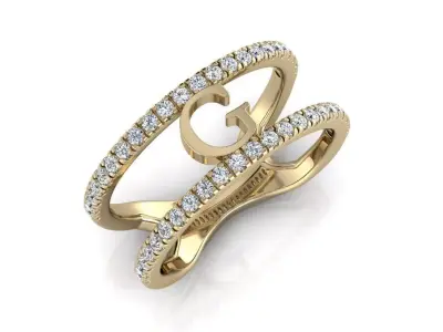 Jewelry Alphabet Ring G 3D print model