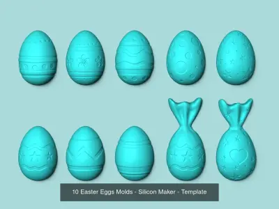 20 Easter Molds - Silicon Molding Maker - Template 3D Model Collection