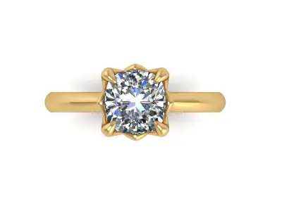 Solitaire Twist Prong Diamond Ring 3D print model