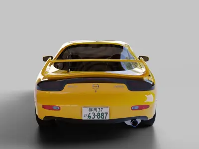 Mazda RX7 FD Keisuke Style Low-poly 3D model