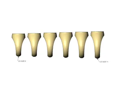 Hollow 12mm round top signet ring blanks  3D print model