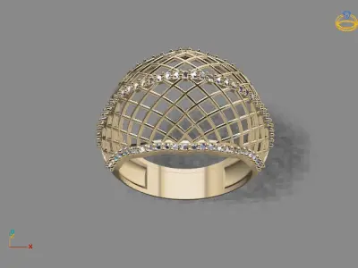 STL 3DM Print Ready Women Diamond Ring Lightweight Printable  3D print model 111