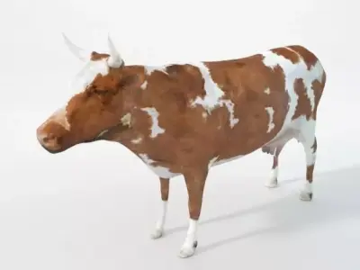 Brown cow Low-poly 3D model