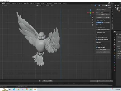 3D Model of a Sparrow in Flight 3D print model
