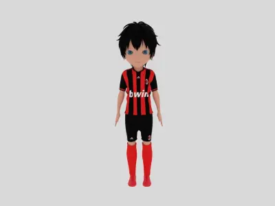 AC Milan Soccer - Football  Player Low-poly 3D model