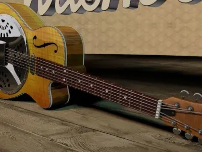 Washburn R45RCE Resonator Guitar 3D model