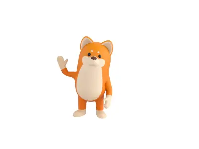 Rigged Shiba Dog Character 3D model