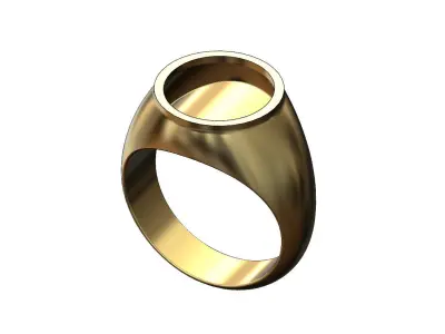 Hollow 12mm round top signet ring blanks  3D print model