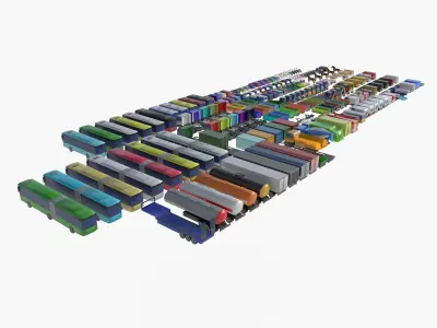 mega collection auto low poly Low-poly 3D model