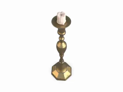 Candlestick brass in style of person 3D model