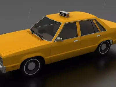 Fairmont 4dr Sedan 1978 Taxi Unmarked Low-poly 3D model