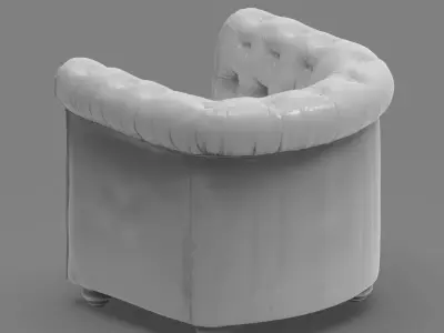 Luxury Distressed Chesterfield Armchair Miniature Scalable  3D print model