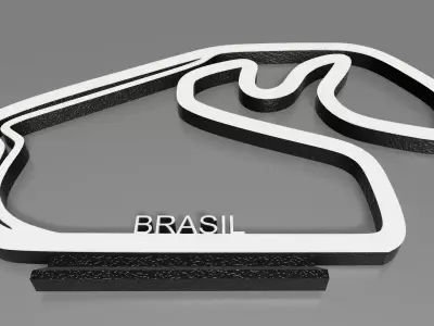 F1 Brasil Racing Track Decor STL File Autodesk Fusion 360 3D print model