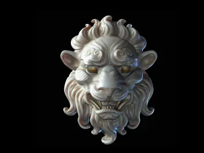Lion Mask  -  3D Sculpting 3D print model