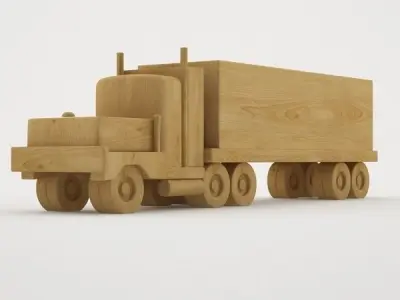 Wooden Toy Truck 3D model