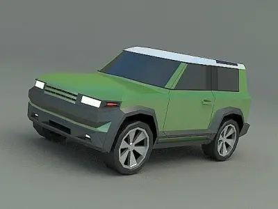 Lowpoly SUV vehicles 3D Model Pack