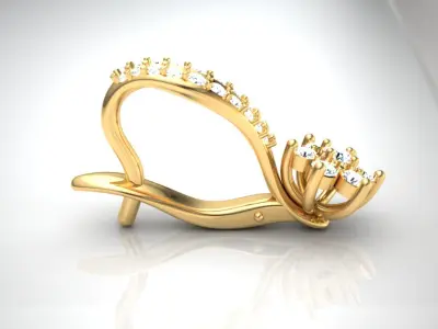 Earring E14 The luxury female earring with gems 3D print model