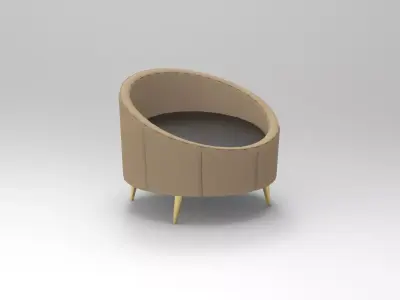 Modern Oval Lounge Chair 3D model