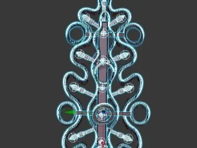 candela chandelier made of metal and glass 3D model