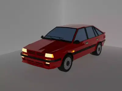 Low Poly 80s Hatch 3D model