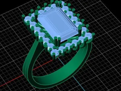 Luxury Diamond Wedding Ring 3D print model