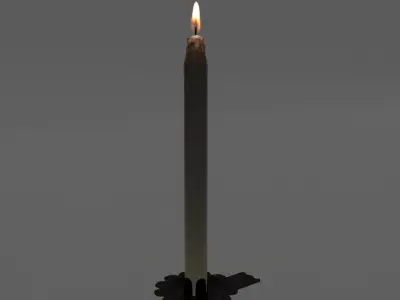Burning Christmas Tree Candle 3D model