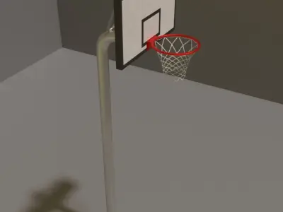 Free 3D Models of Basketball and Street Basketball Hoop Free low-poly 3D model