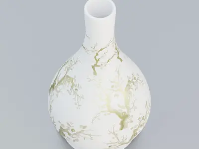 Vase35 vase with gold leaves 3D model
