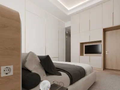 Modern plus neoclassic bedroom 3D model