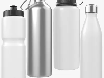 Water Bottles PBR 3D Model Pack