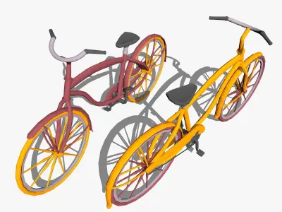 Bicycle in Low Poly Style Low-poly 3D model by New0Art